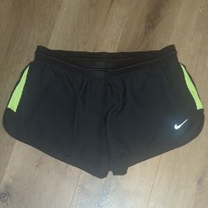 Nike Black Shorts with Neon Green Highlights